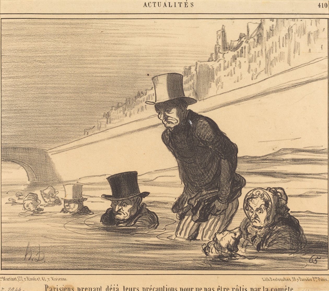 Pariisilaiset ryhtyvät... varotoimiinsa... tekijältä Honoré Daumier