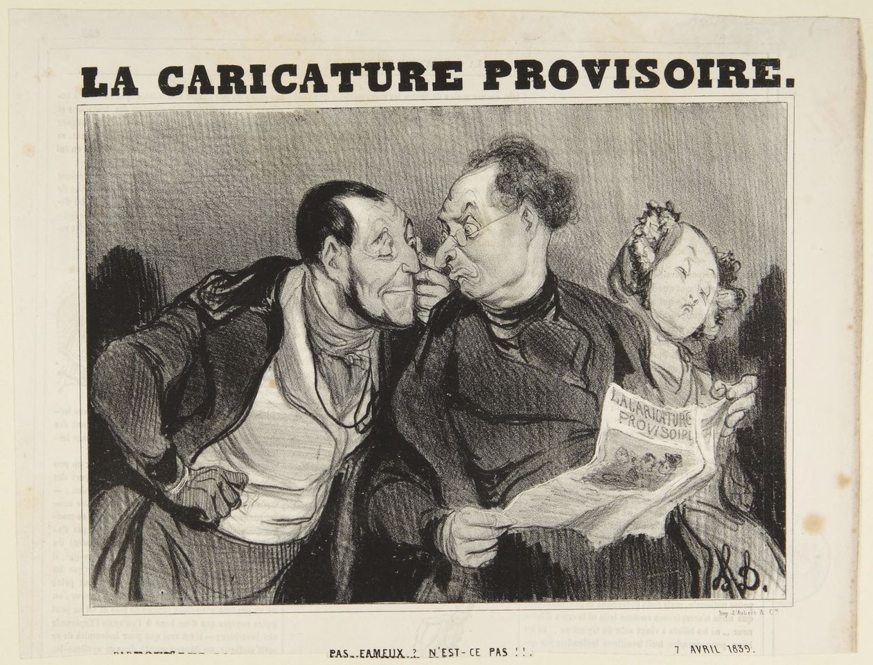 ...Ei kovin kehuttava? Eikö totta!, sarjasta Types Parisiens julkaisusta La Caricature Provisoire tekijältä Honoré Daumier