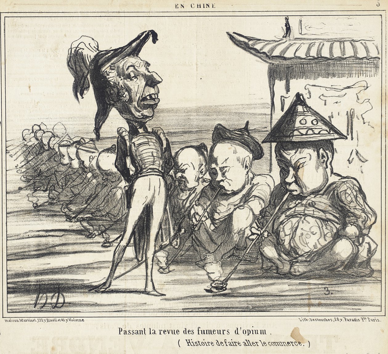 Oopiuminpolttajien katselmuksessa tekijältä Honoré Daumier
