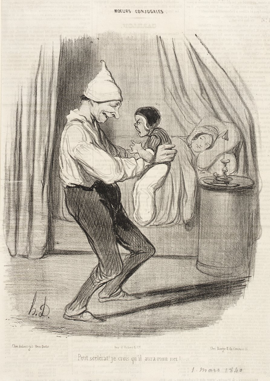 Pikku lurjus! Luulen, että hän saa minun nenäni... tekijältä Honoré Daumier
