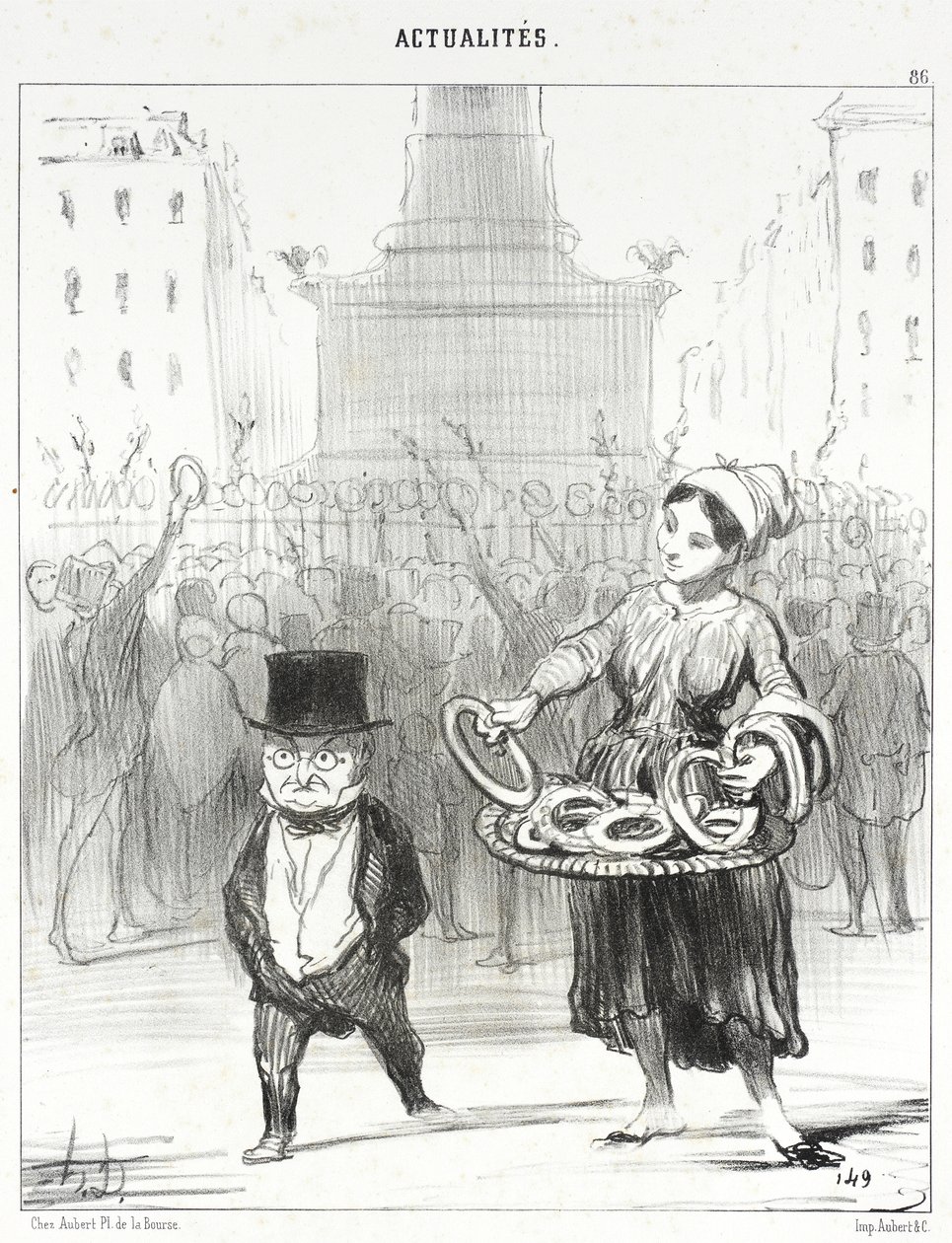 Bastillen aukio tekijältä Honoré Daumier