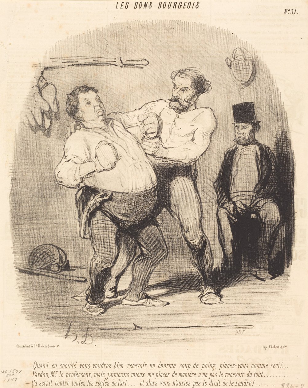 Kun seurassa suostutte ottamaan vastaan... iskun... tekijältä Honoré Daumier