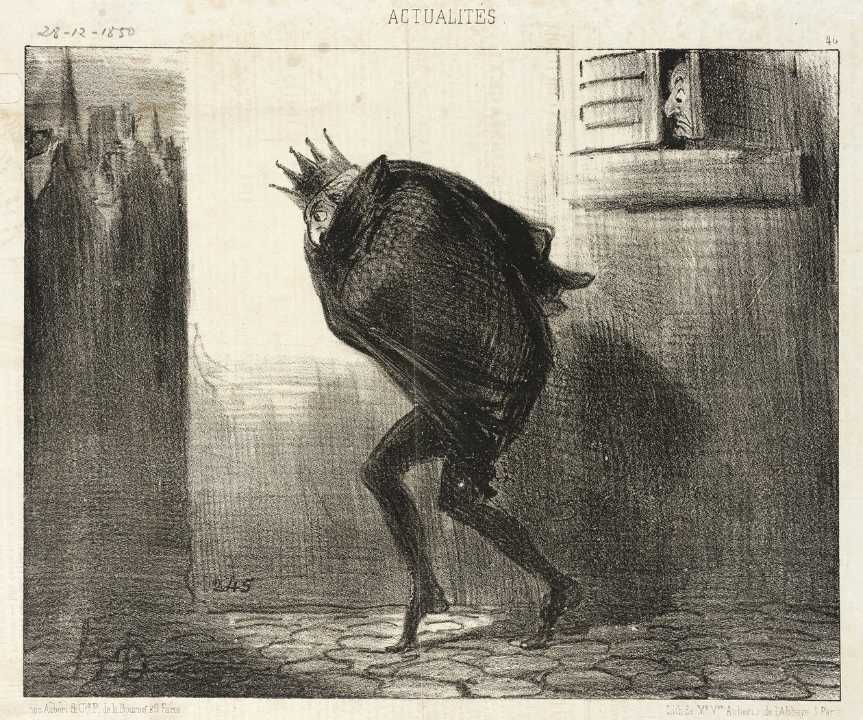 Hessenin vaaliruhtinaan yöllinen paluu hyvään kaupunkiinsa Kasseliin... tekijältä Honoré Daumier