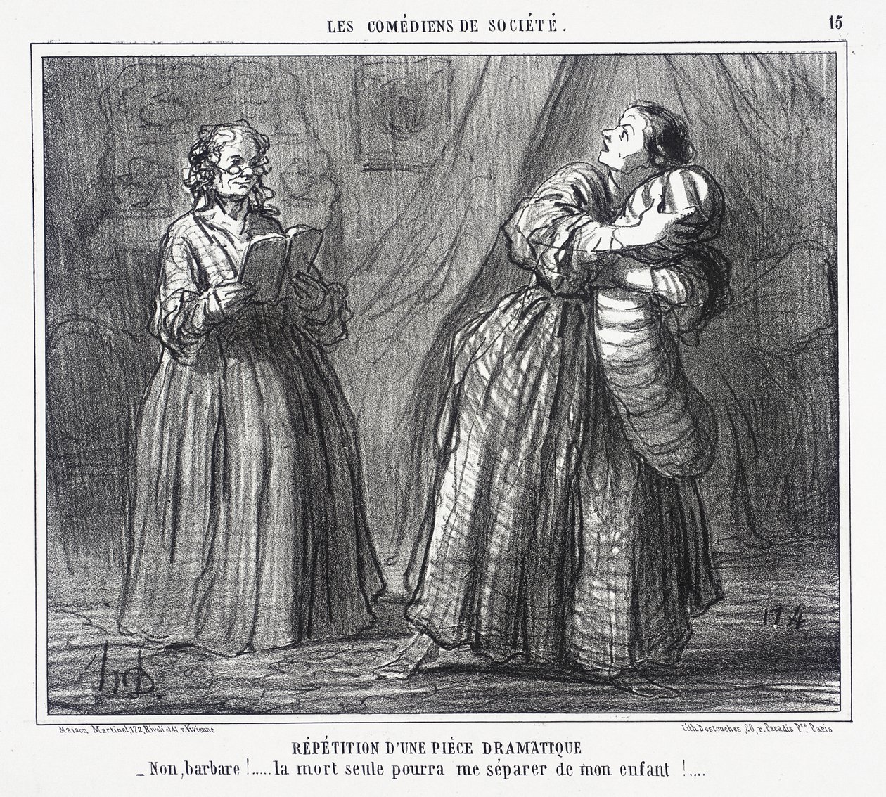 Näytelmän harjoitus tekijältä Honoré Daumier