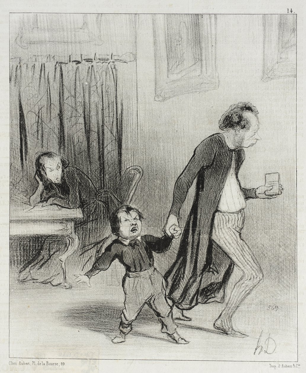 Senkin kirottu, kirkuva lapsi!... Anna minun säveltää oodini rauhassa... tekijältä Honoré Daumier
