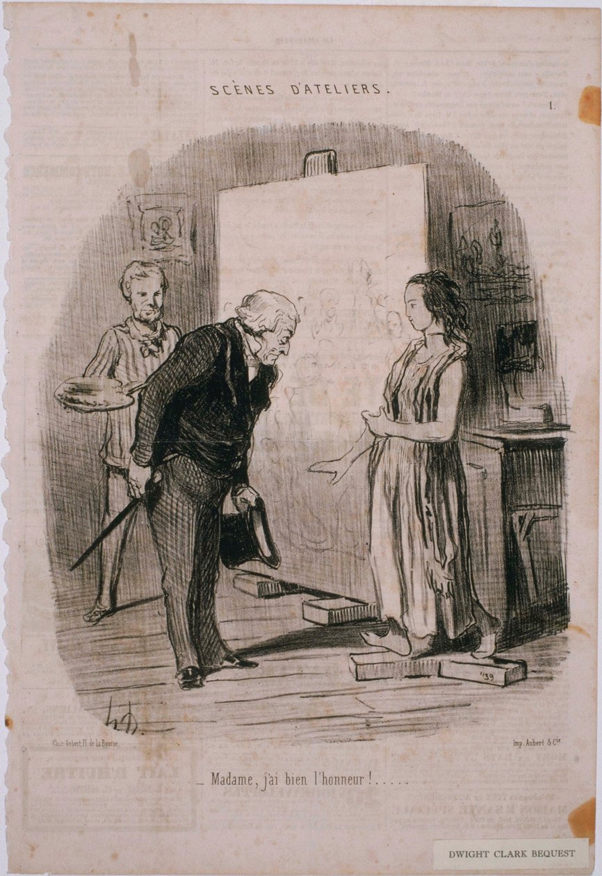 Työpajakohtauksia: Rouva, minulla on suuri kunnia!... tekijältä Honoré Daumier