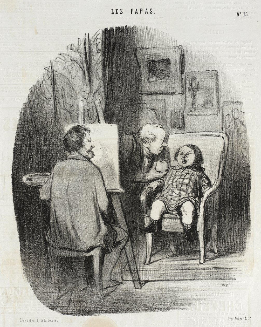 Ainoa tapa saada lapsi poseeraamaan onnistuneesti... tekijältä Honoré Daumier
