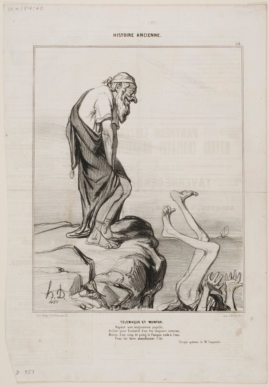 Telemakhos ja Mentor tekijältä Honoré Daumier