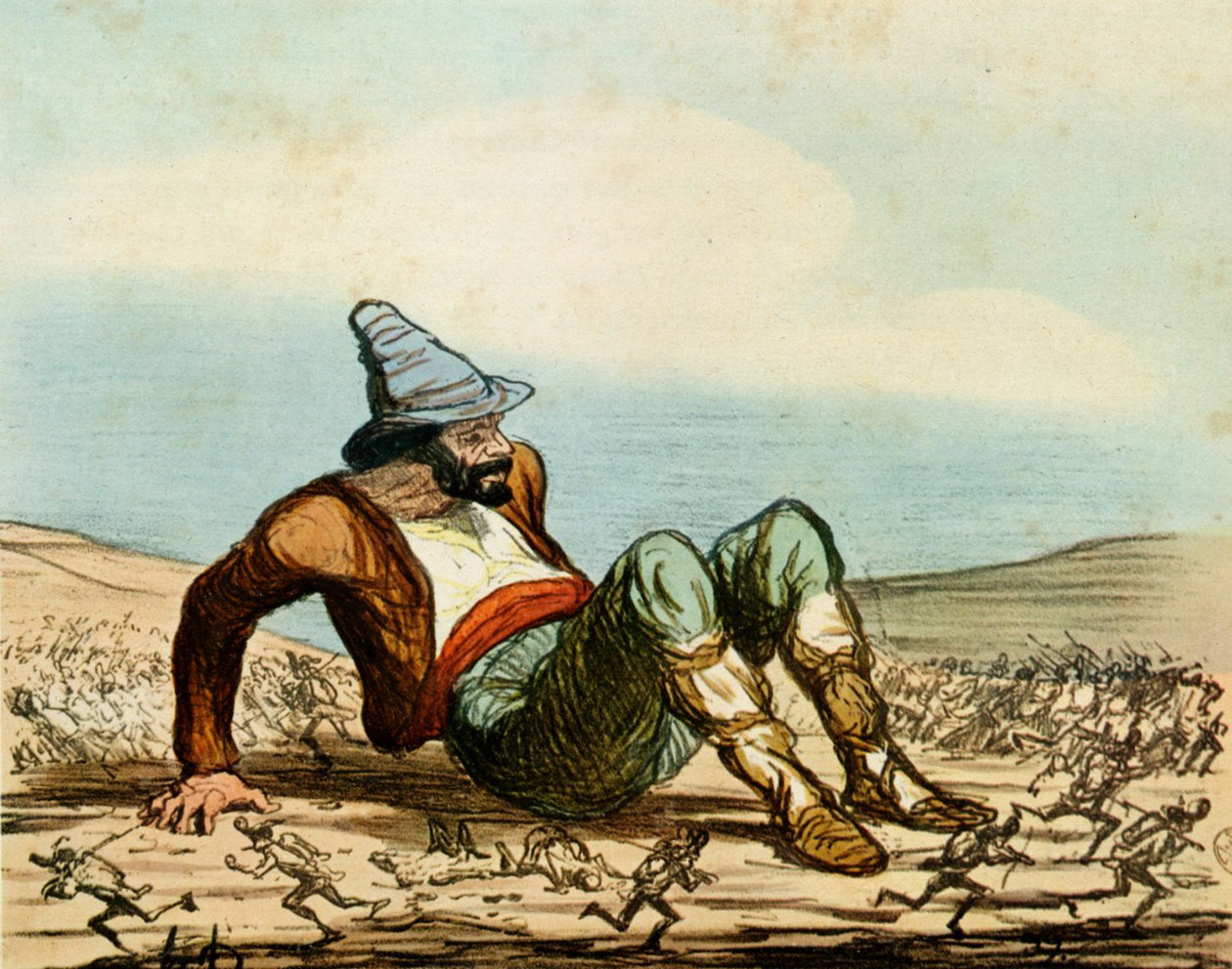 "Italian herääminen" tekijältä Honoré Daumier