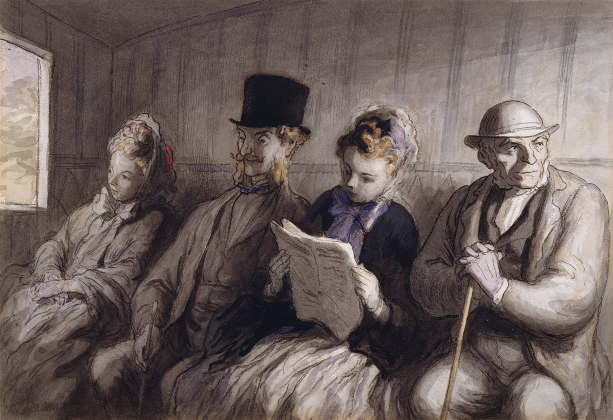 Ensimmäisen luokan vaunu tekijältä Honoré Daumier