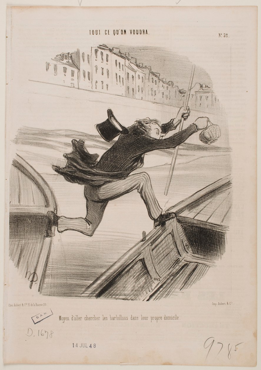 Paras tapa pyydystää kaloja... tekijältä Honoré Daumier