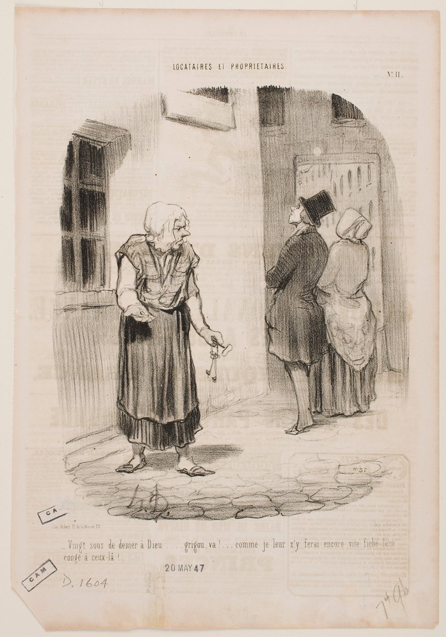 Viimeiset kaksikymmentä senttiä menivät Jumalalle... Scrooge... tekijältä Honoré Daumier