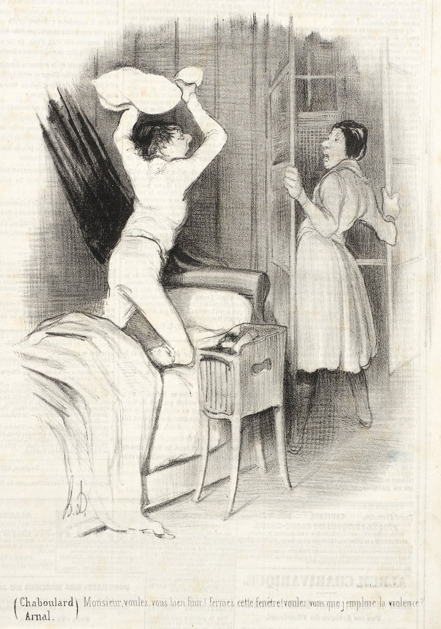 Théâtre du Vaudeville - Keskiyön jälkeen tekijältä Honoré Daumier