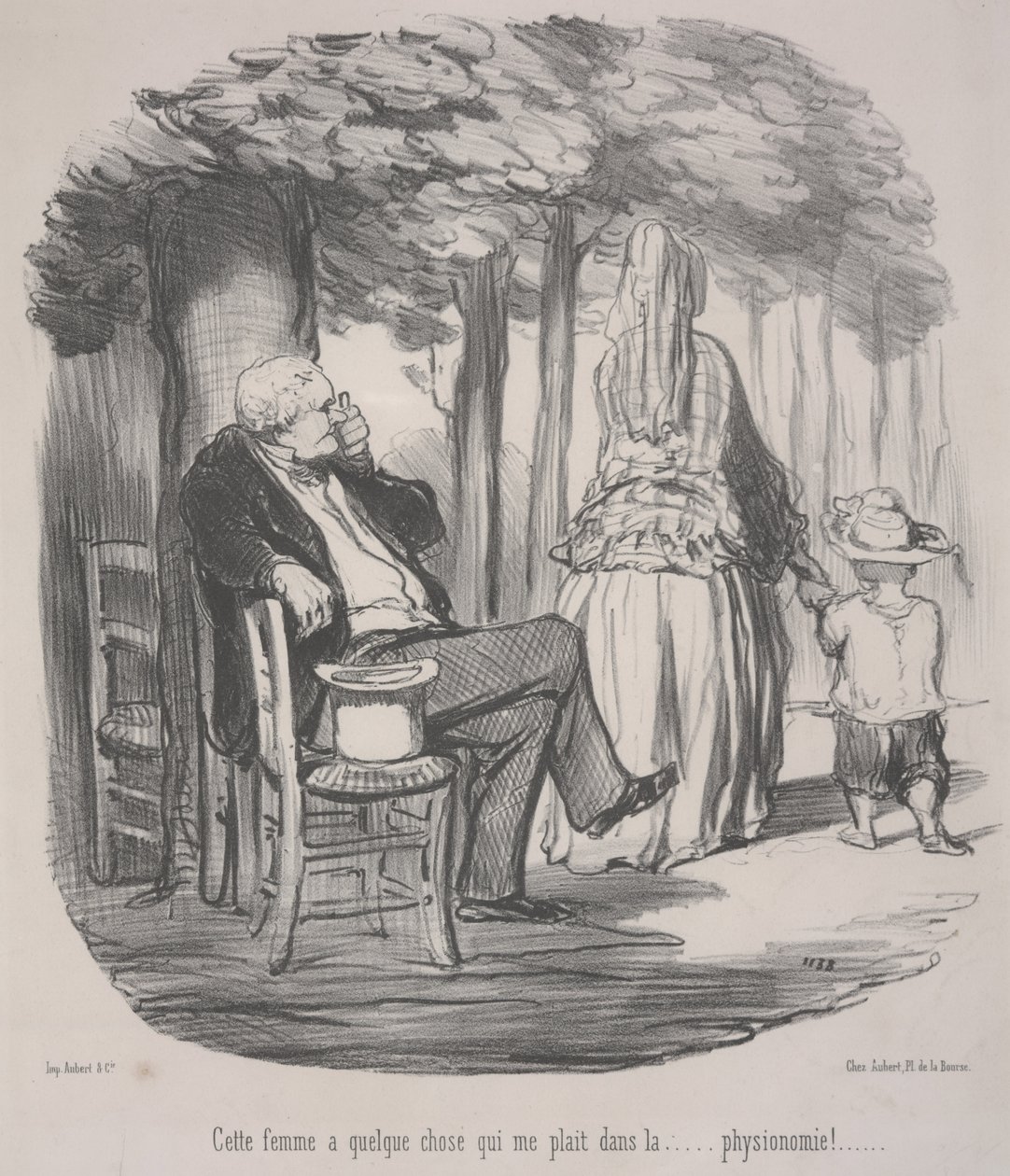Tällä naisella on jotain mistä pidän. . . Hänen yleisilmeessään! tekijältä Honoré Daumier