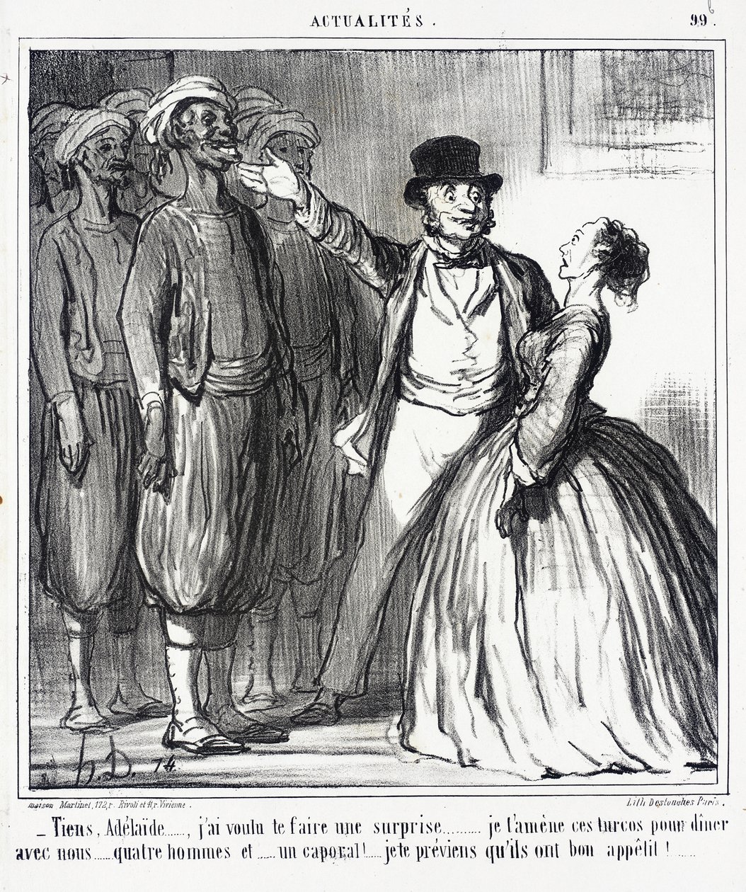 Katso, Adélaïde... halusin yllättää sinut... tekijältä Honoré Daumier