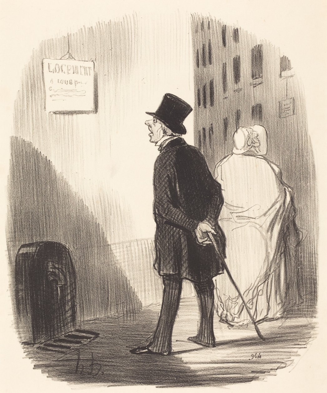Katsos, tässä on kyltti, jonka vaimoni ohitti... tekijältä Honoré Daumier
