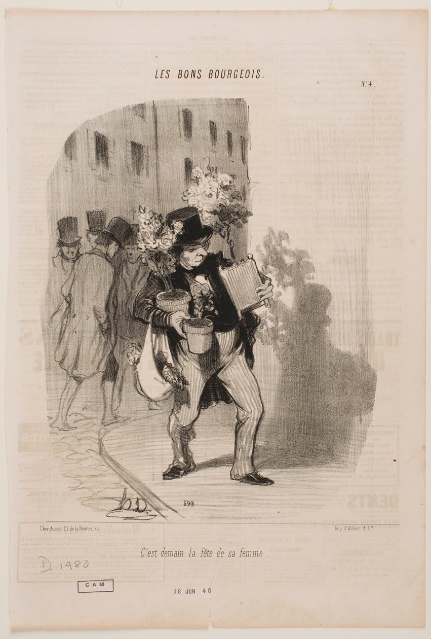 Huomenna on hänen vaimonsa syntymäpäivä tekijältä Honoré Daumier