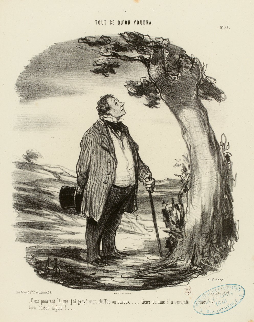 Mitä vain halutaan, nro 35: Juuri siihenhän kaiversin rakkausmonogrammini... tekijältä Honoré Daumier
