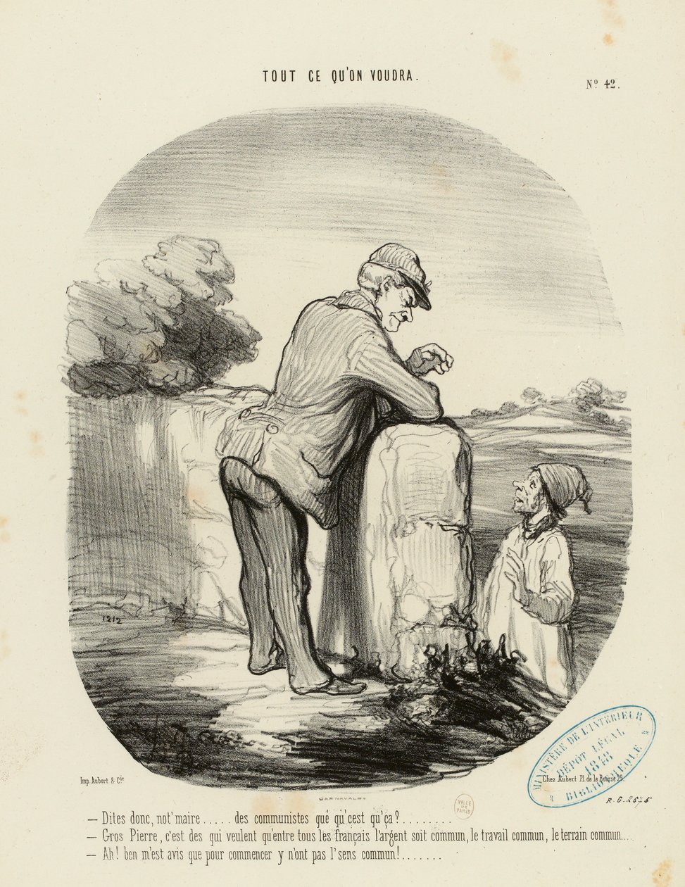 Tout ce qu'on voudra Nr. 42: - Sagen Sie mal, Herr Bürgermeister... was sind Kommunisten? ... tekijältä Honoré Daumier