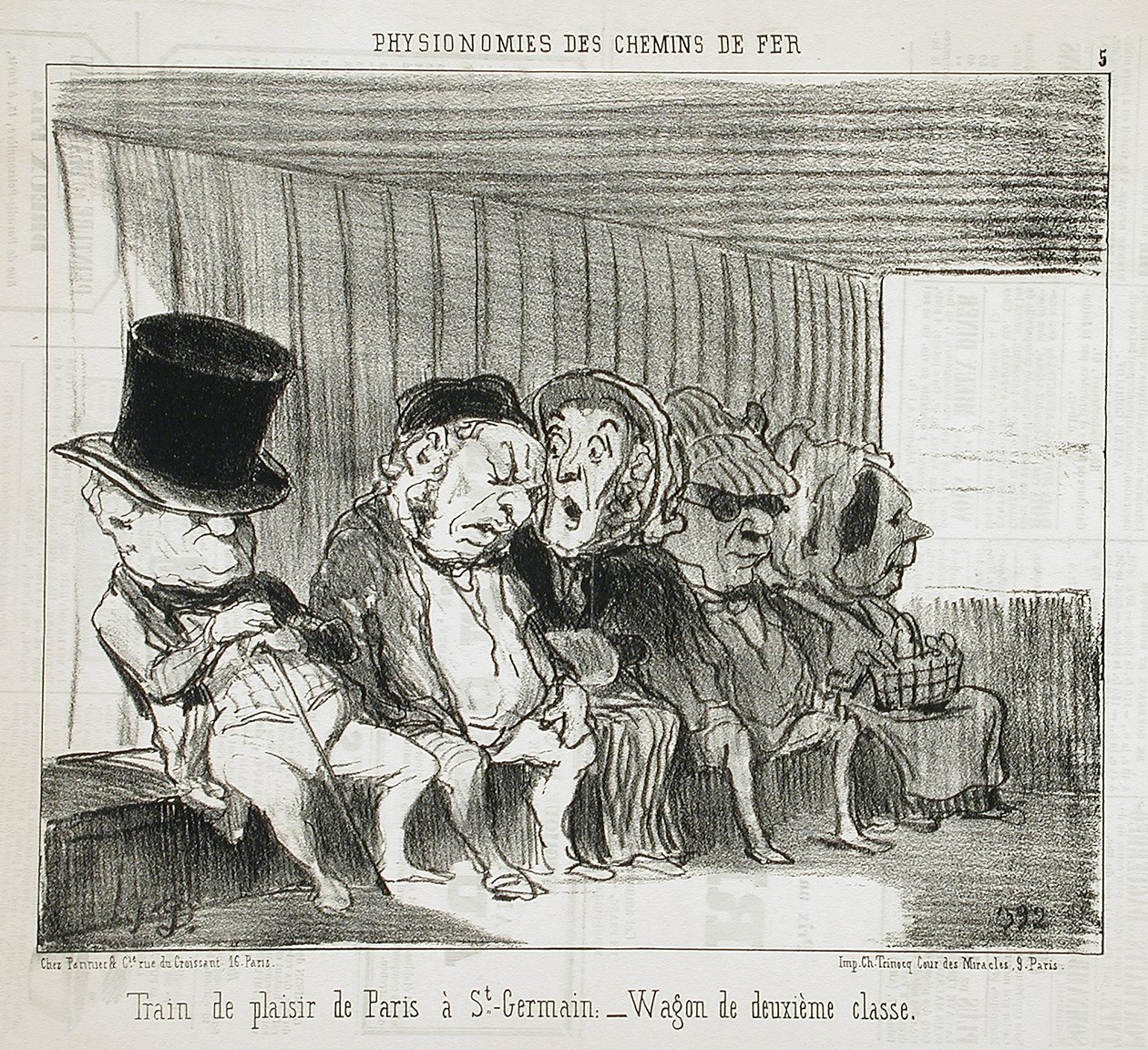 Huvijuna Pariisista St-Germainiin... tekijältä Honoré Daumier