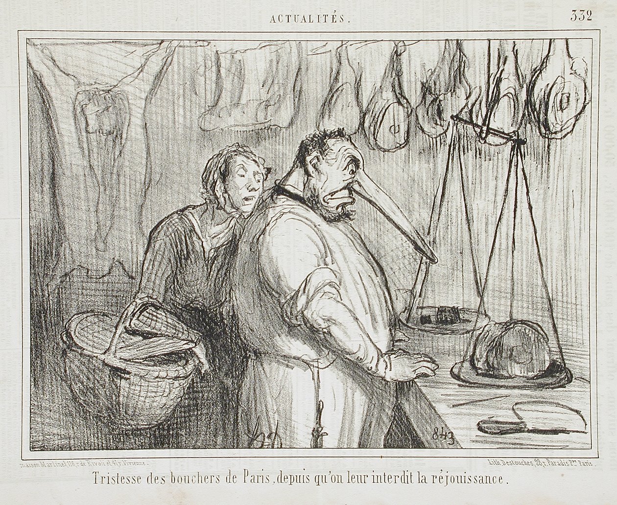 Pariisin teurastajien surumielisyys... tekijältä Honoré Daumier