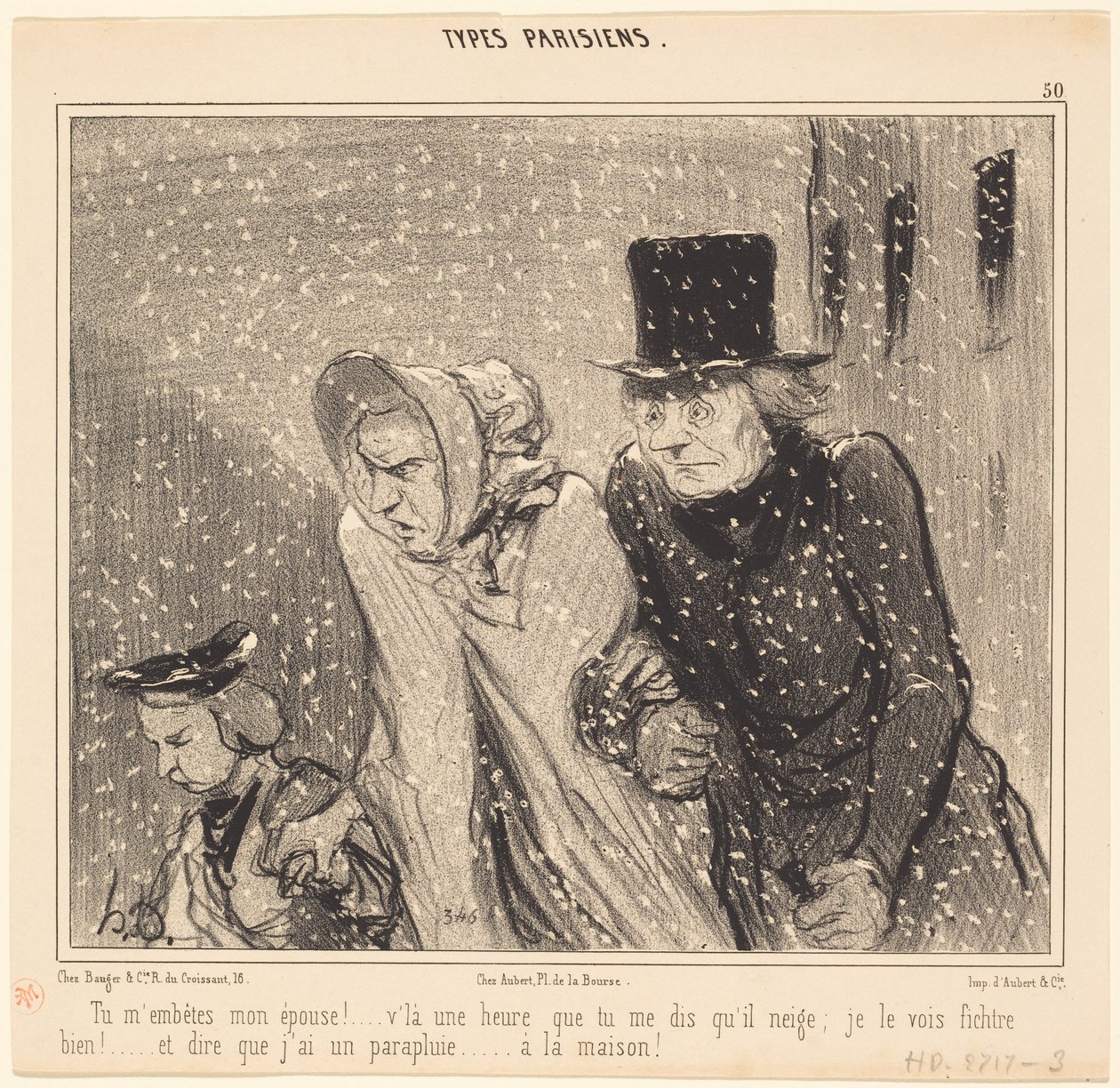 Sinä häirit minua, vaimoni!... Tässä on tunti... tekijältä Honoré Daumier