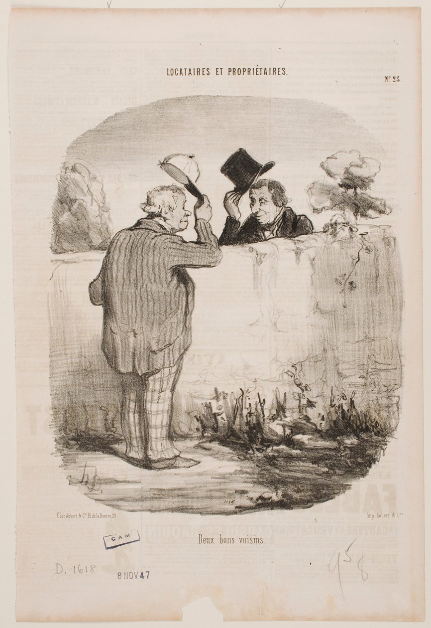 Kaksi hyvää naapuria tekijältä Honoré Daumier