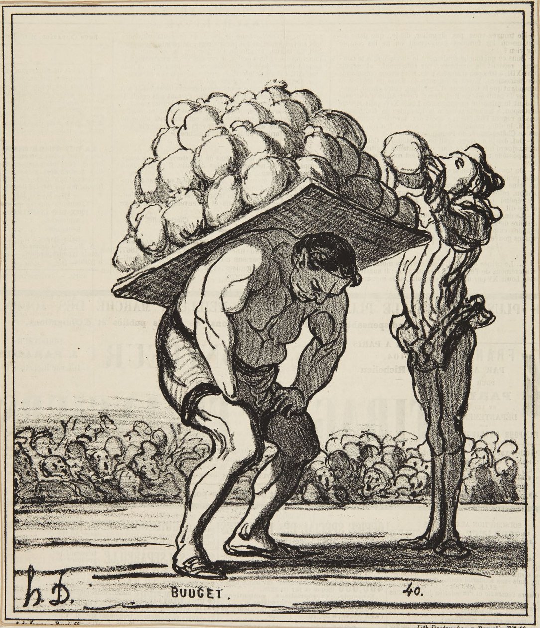 "Herkules, joka vahvistaa Saint-Cloudin juhlan osallistujia" tekijältä Honoré Daumier
