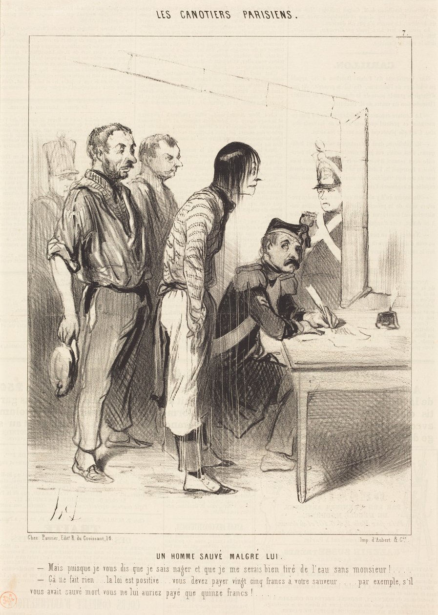 Mies, joka pelastettiin vastoin tahtoaan tekijältä Honoré Daumier