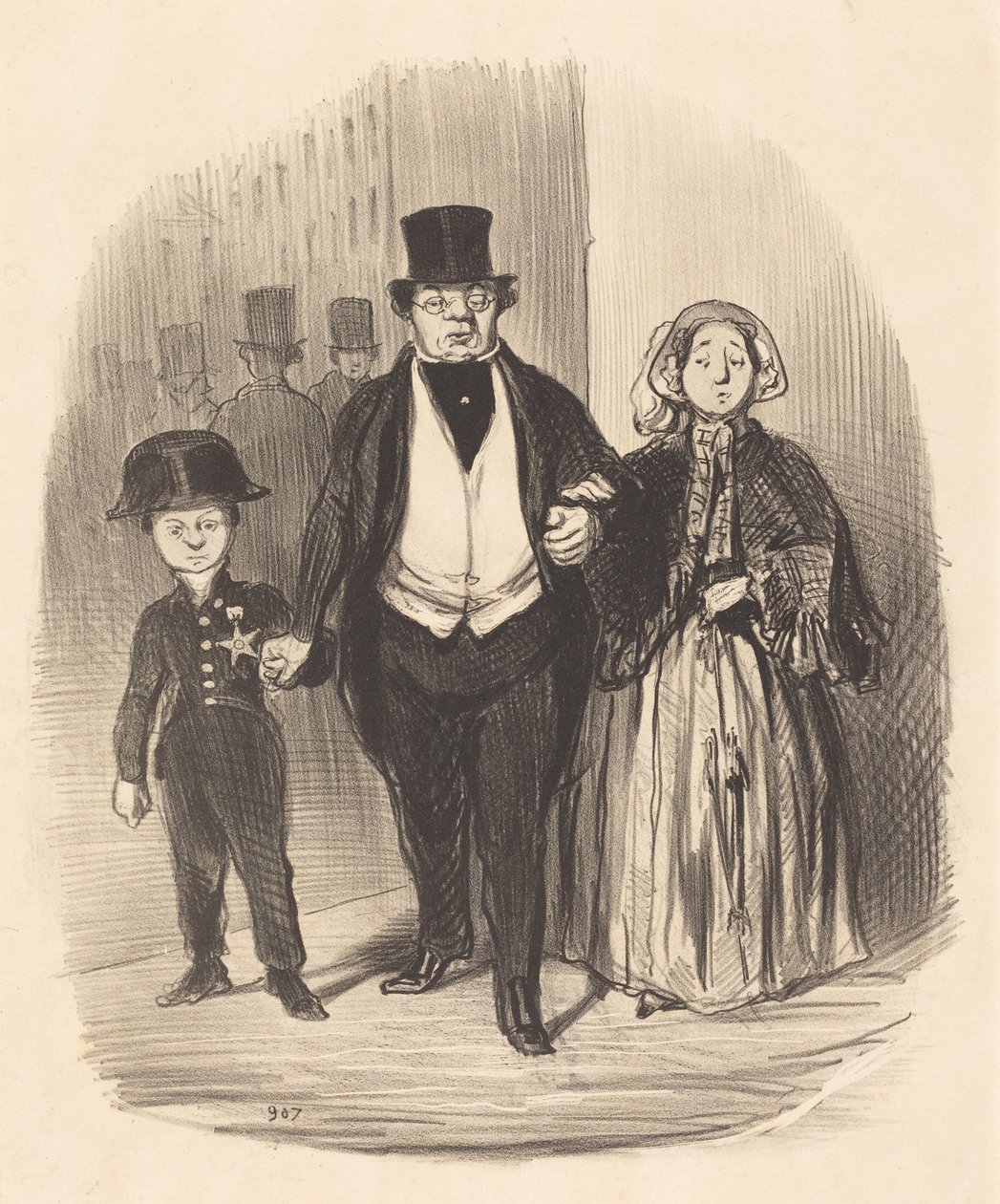 Nuori mies, joka on Badinguet-perheen toivo... tekijältä Honoré Daumier