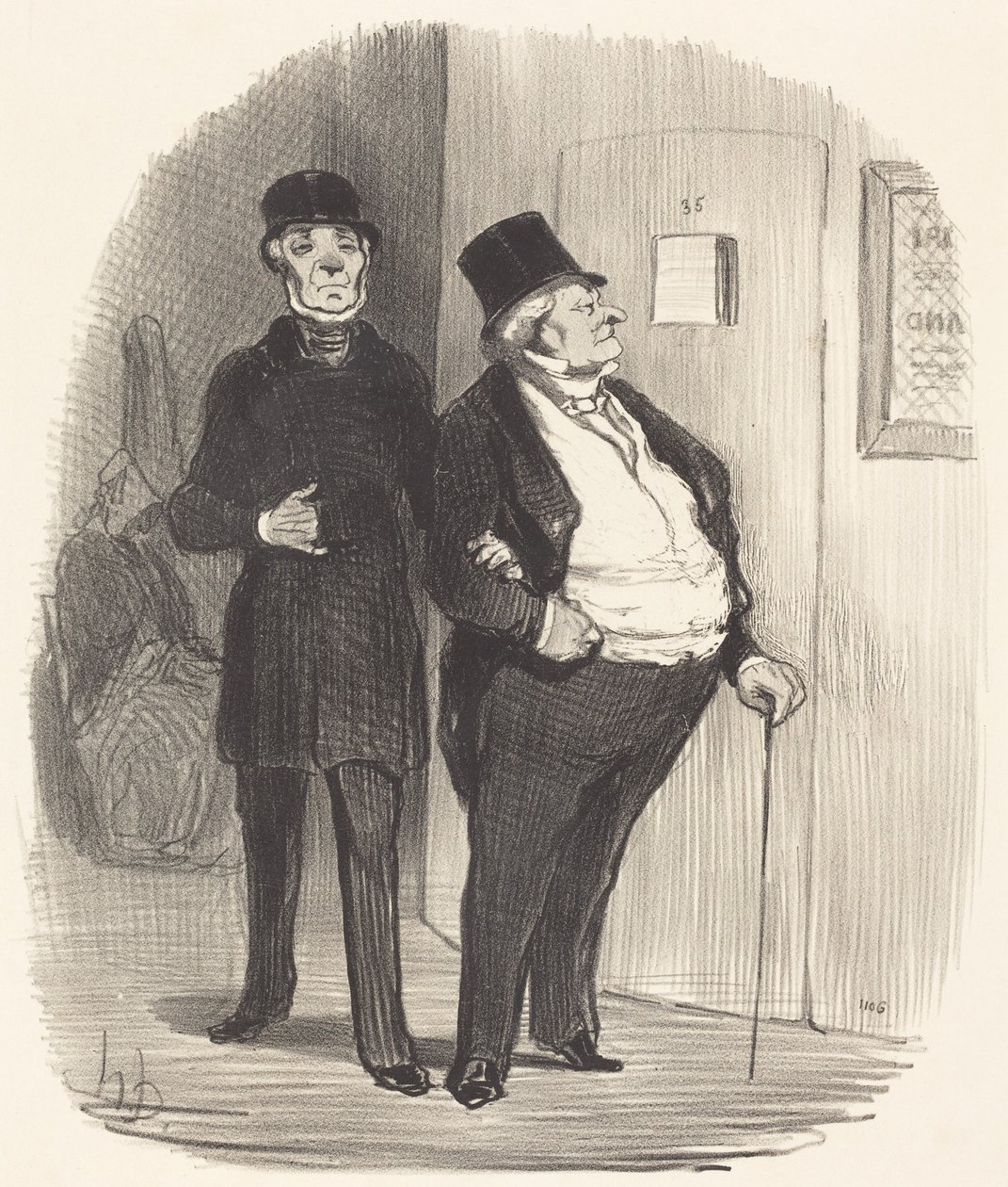 Eräänä hyväntekeväisyysnäytöksen päivänä... tekijältä Honoré Daumier