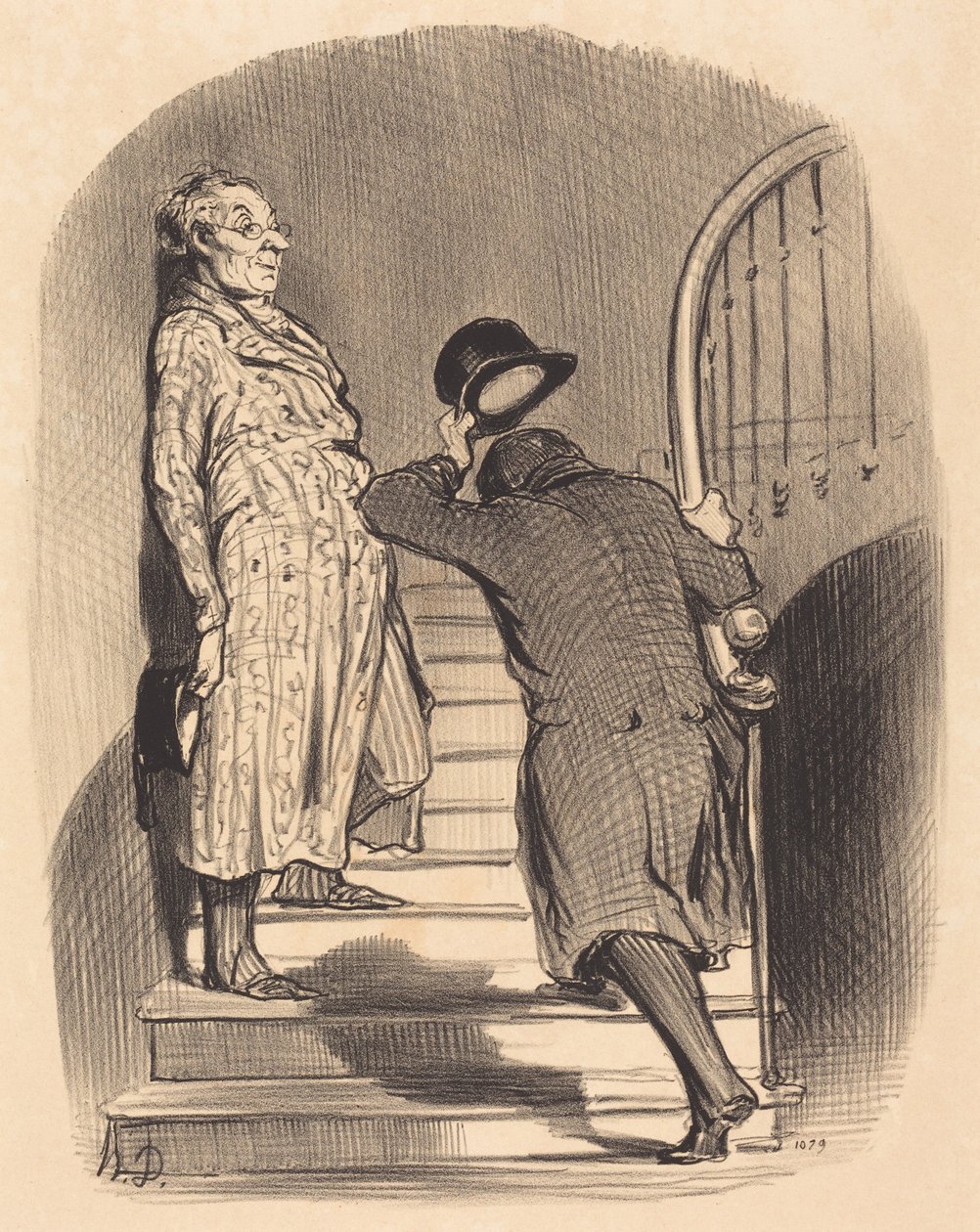 Vuokralainen, joka maksaa vuokransa täsmällisesti tekijältä Honoré Daumier
