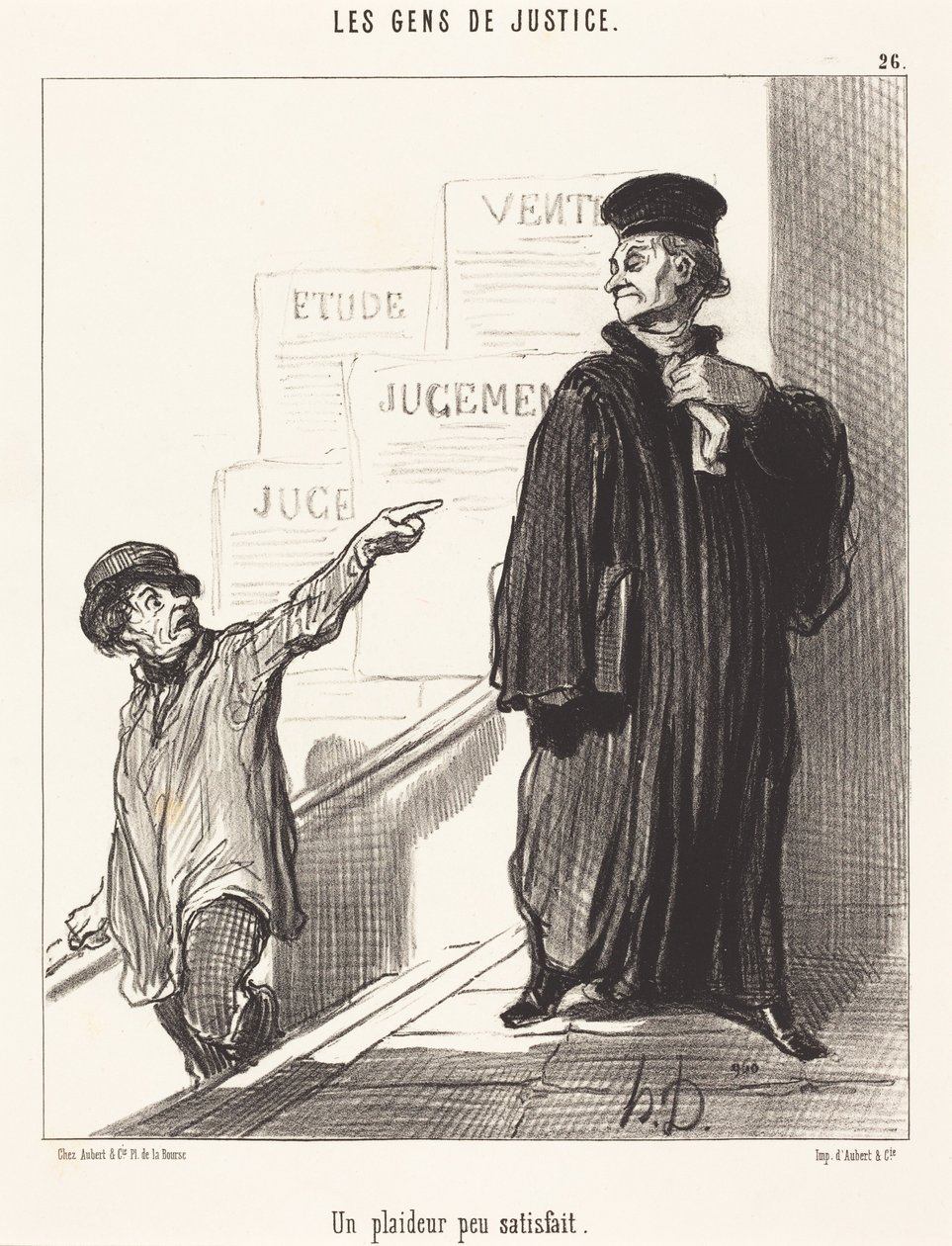Tyytymätön oikeudenkävijä tekijältä Honoré Daumier