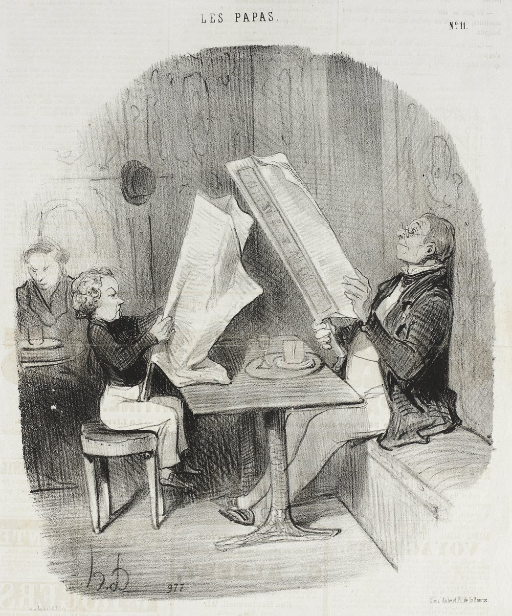 Lapsi, joka huvittelee vähällä. Le Constitutionnel riittää hänelle koko illaksi tekijältä Honoré Daumier