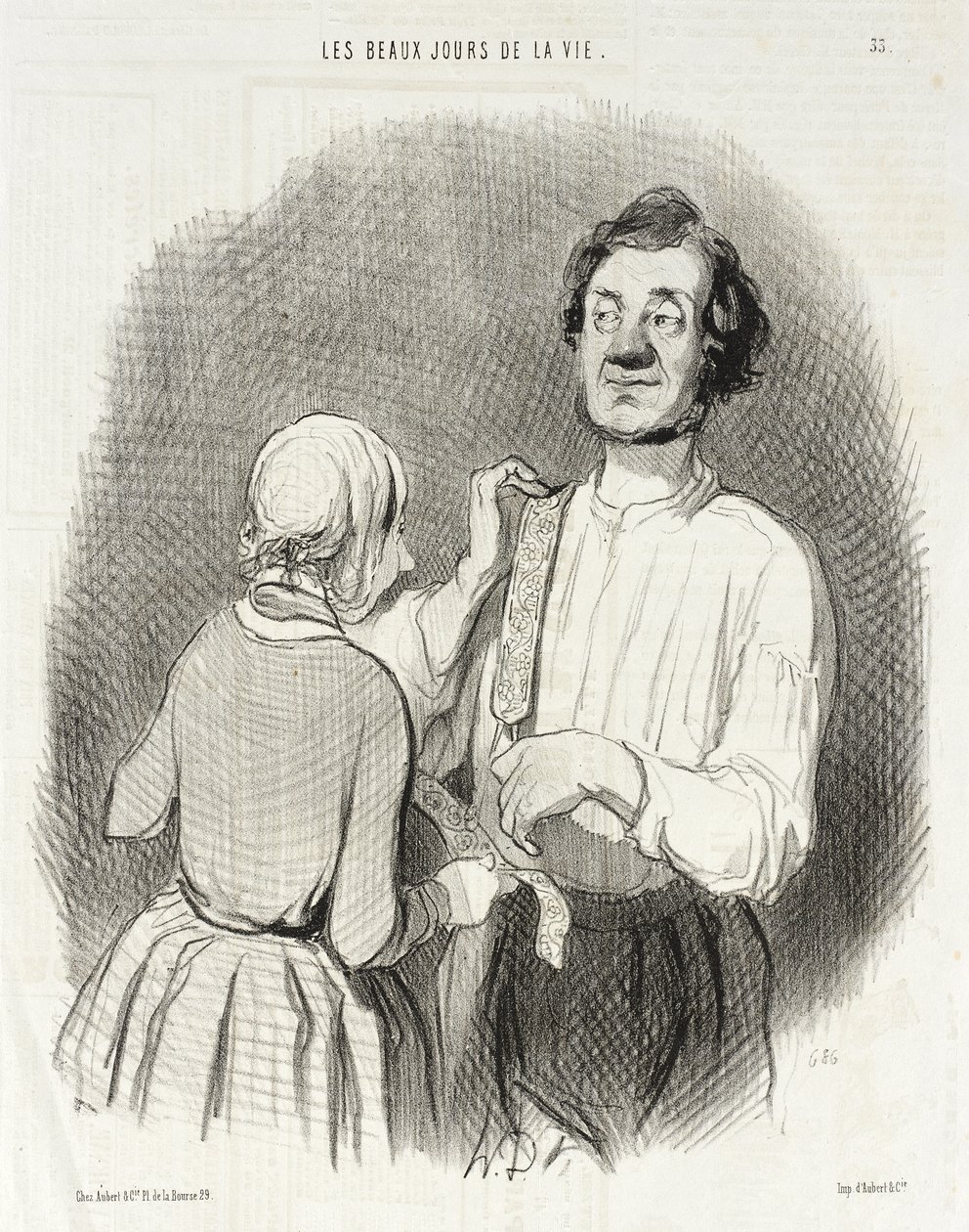 Juhlapäivä ja olkaimet. tekijältä Honoré Daumier