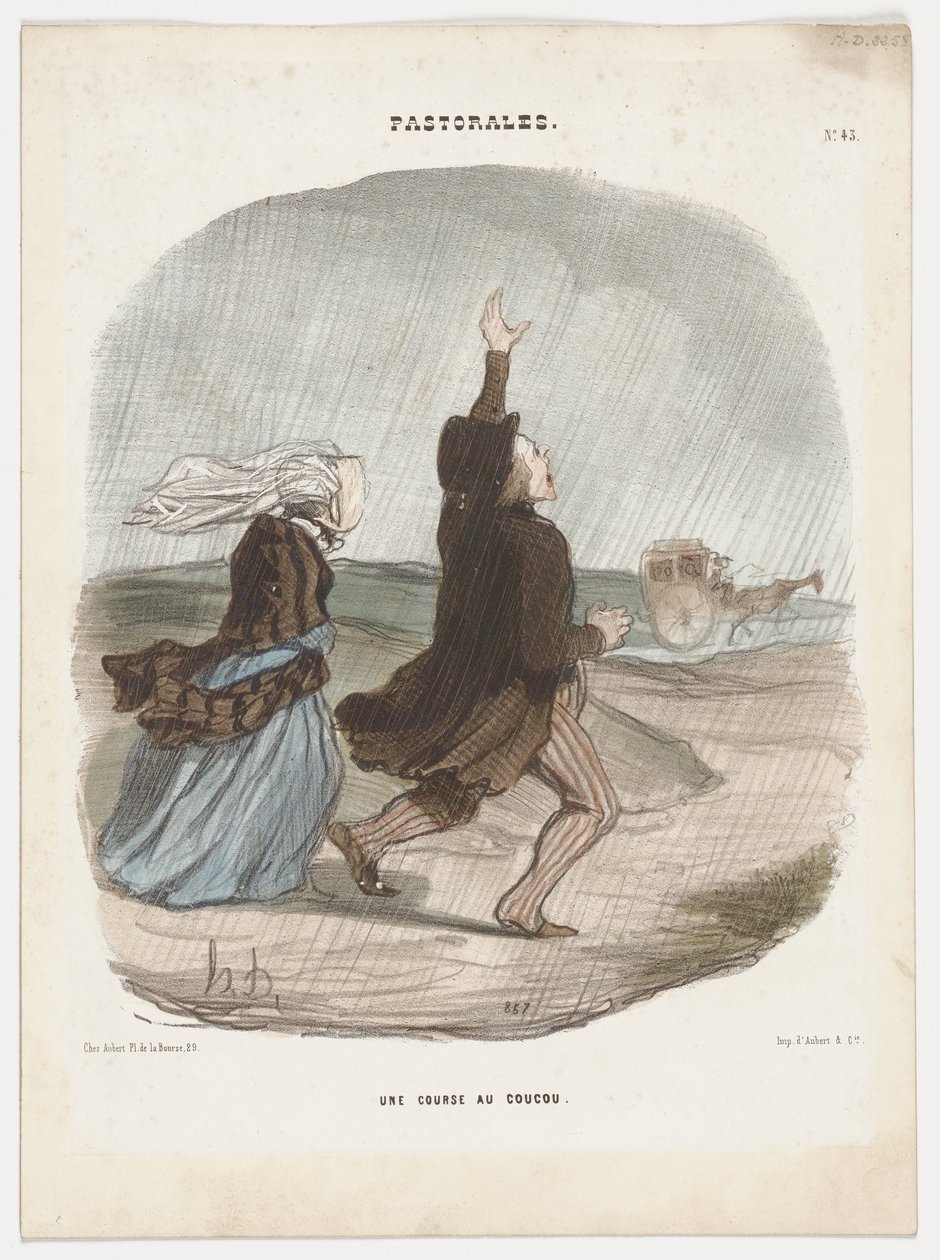 Ajelu coucou-vaunuilla (Pastoraaleja nro 43) tekijältä Honoré Daumier