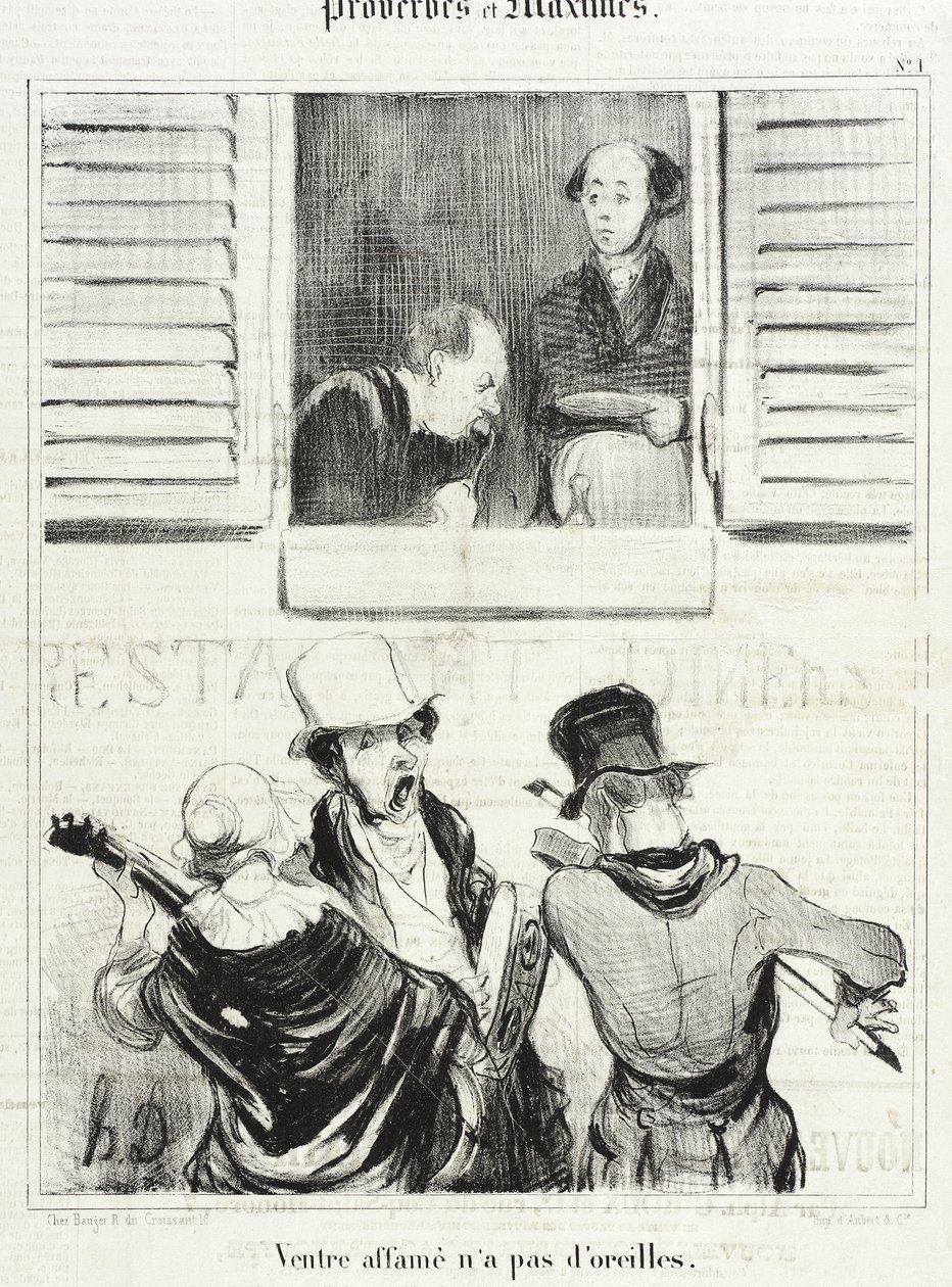 Nälkäisellä vatsalla ei ole korvia tekijältä Honoré Daumier
