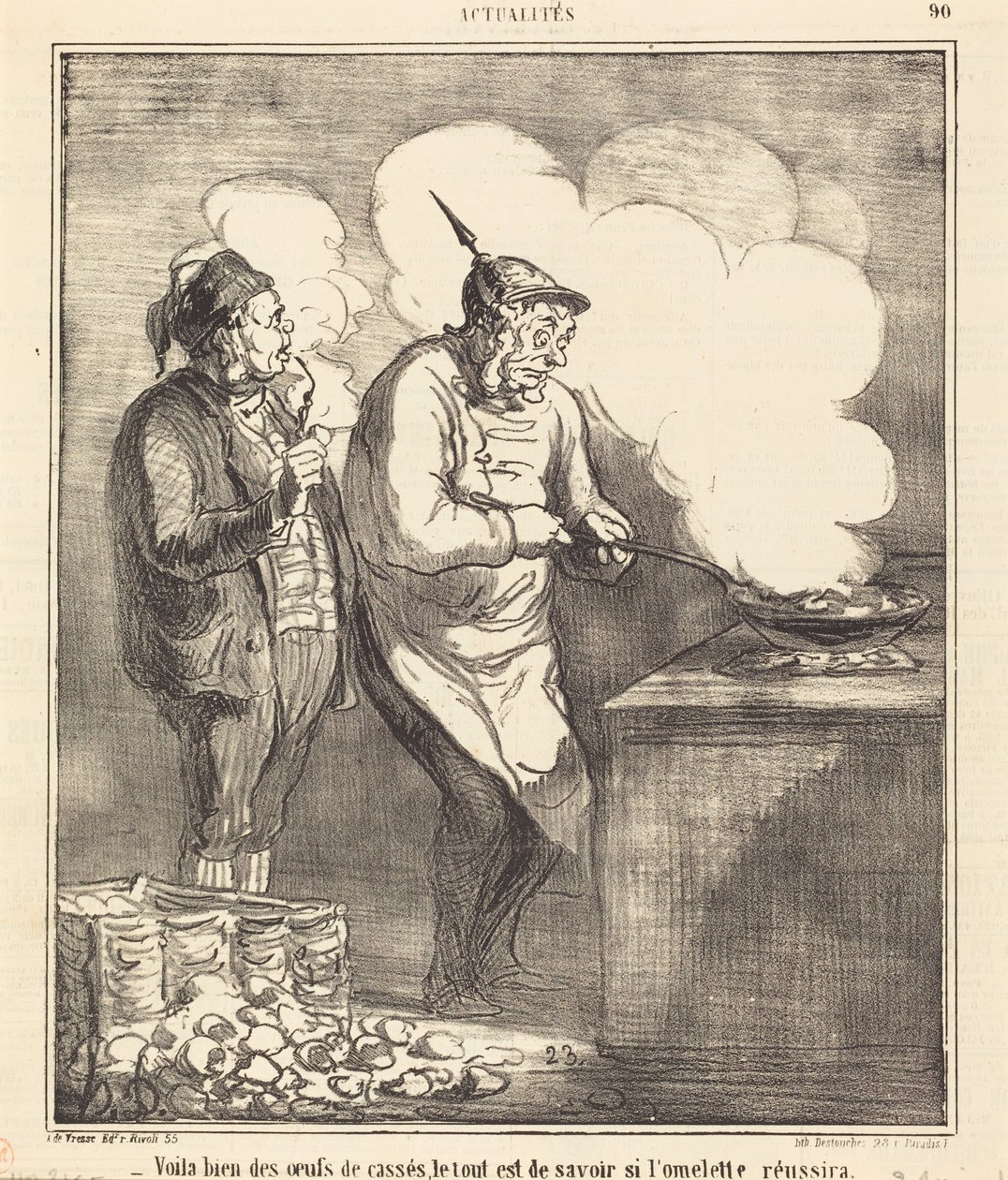 Siinäpä on monta rikkoutunutta munaa... tekijältä Honoré Daumier