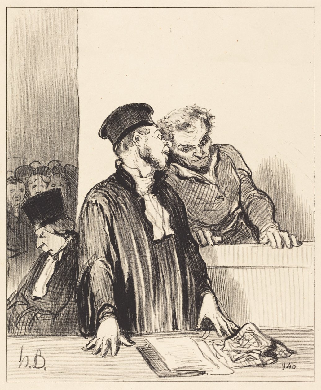 Nyt syyttäjäviranomainen kertoo teille... epämiellyttäviä... asioita... tekijältä Honoré Daumier