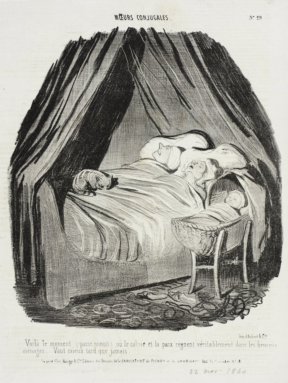 Tässä on hetki, puolenyön jälkeen, jolloin vallitsevat tyyneys ja rauha... tekijältä Honoré Daumier