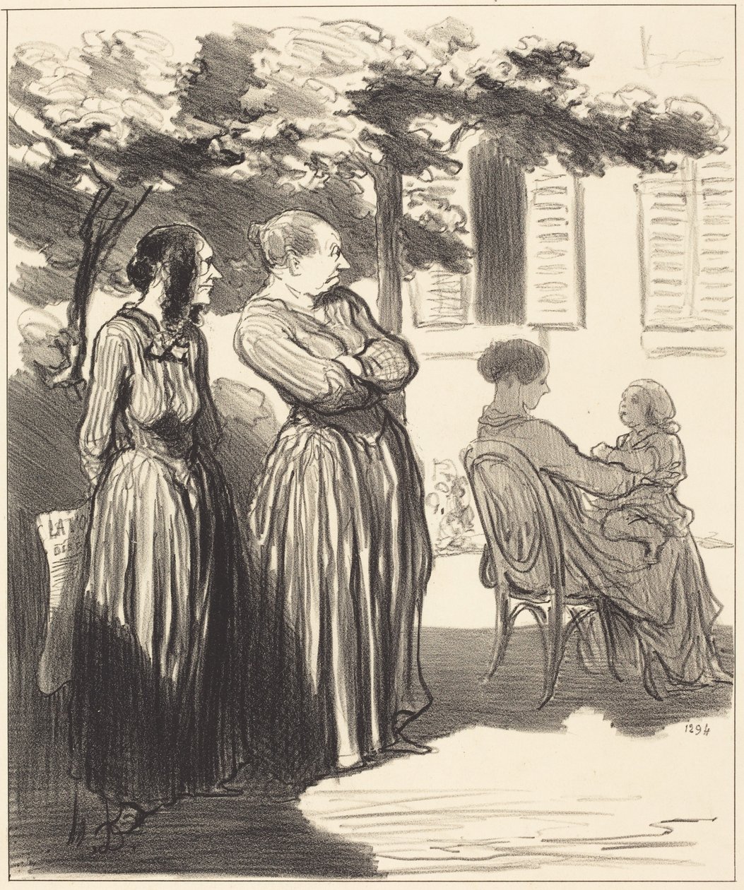 Siinä on nainen, joka juhlallisella hetkellä... tekijältä Honoré Daumier