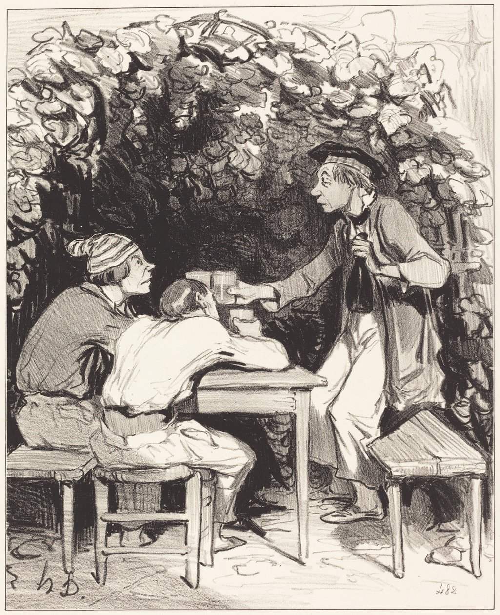 Katsos, ystäväni... onnellisuuteen kuuluu vain kaksi asiaa... tekijältä Honoré Daumier