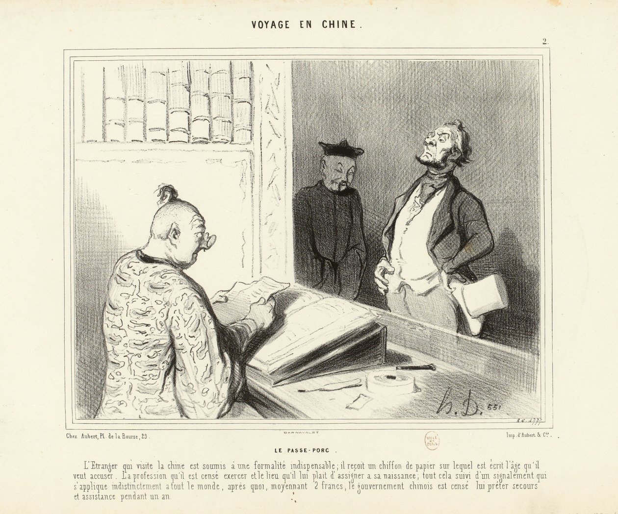 Matka Kiinaan nro 2: Sikapassi. Kiinassa vieraileva ulkomaalainen... tekijältä Honoré Daumier