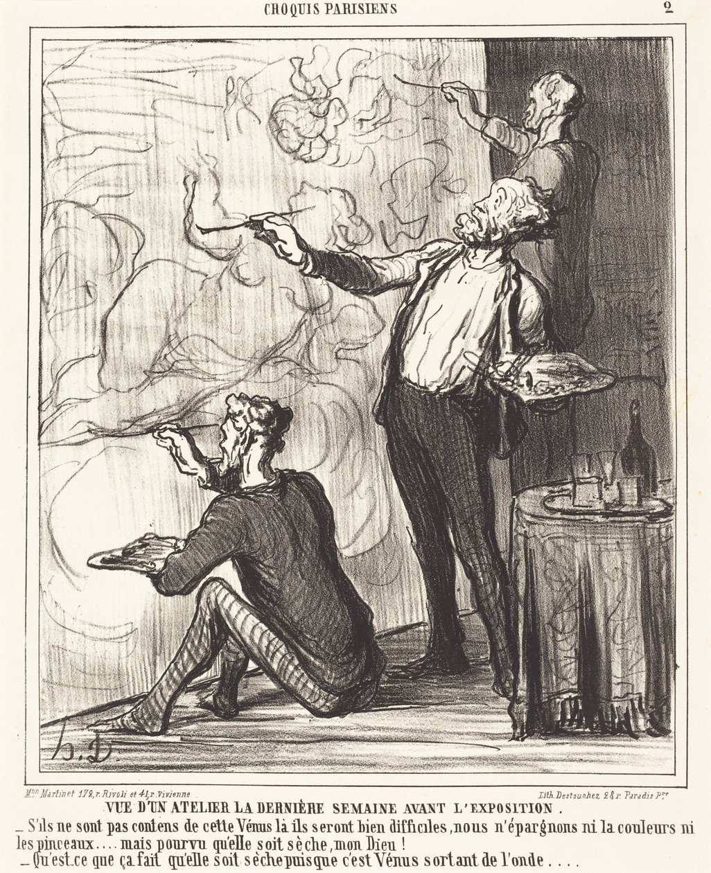Näkymä ateljeesta... ennen näyttelyä tekijältä Honoré Daumier