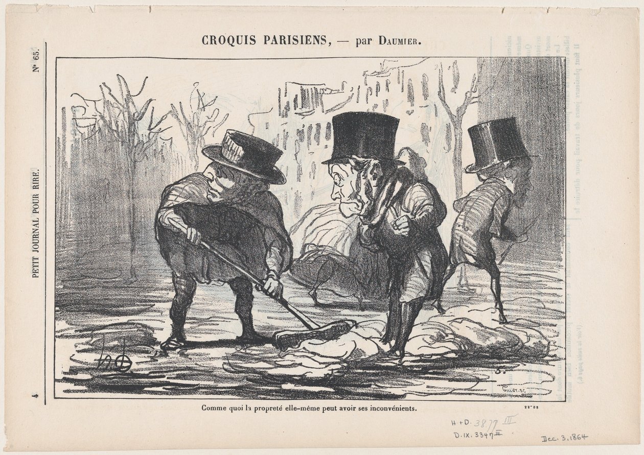 Mikä osoittaa, että puhtauskin voi olla vaarallista, sarjasta "Pariisilaisia luonnoksia" tekijältä Honoré Daumier