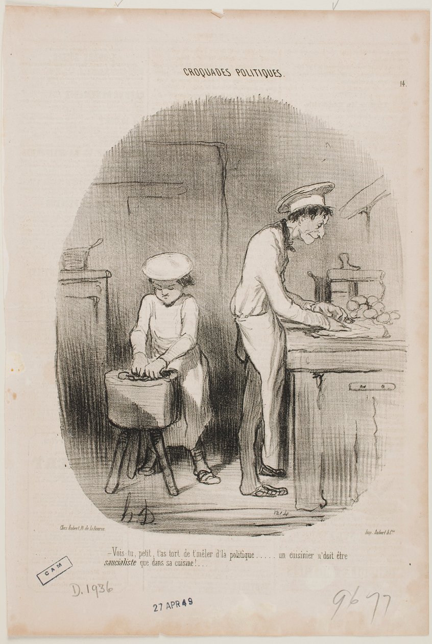 Kuulkaahan, nuori mies, teidän ei todellakaan pitäisi sekaantua politiikkaan. tekijältä Honoré Daumier