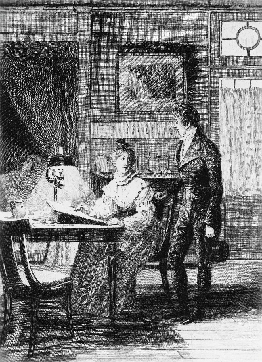 Ilustração de Adrien Moreau (1843-1906) para Skin of Sorrow, romance de Honoré de Balzac (1799-1850) da coleção de vários volumes intitulada Human Comedy, publicada em 1900, Parisfinlandês tekijältä Honore de Balzac