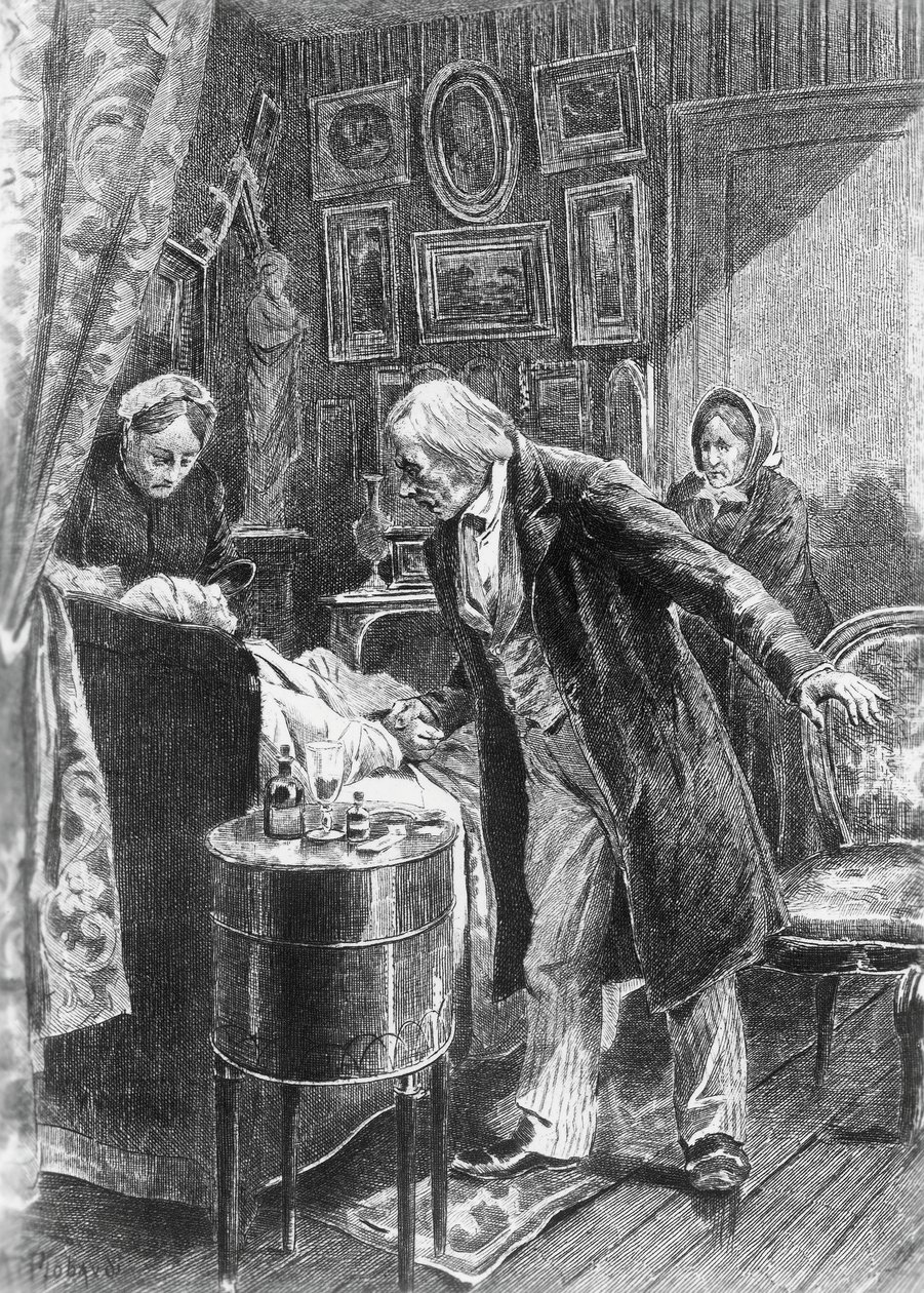 Alcide Theophile Robaudin (aktiivinen 1874-1884) kuvitus serkku Ponsille, Honore de Balzacin (1799-1850) romaani moniosaisesta kokoelmasta Human Comedy, julkaistu vuonna 1900, Pariisi tekijältä Honore de Balzac