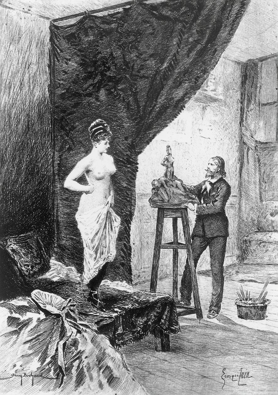 Georges Cainin (1856-1919) kuvitus Betten serkkulle, Honore de Balzacin (1799-1850) romaani moniosaisesta kokoelmasta Human Comedy, julkaistu vuonna 1900, Pariisi tekijältä Honore de Balzac