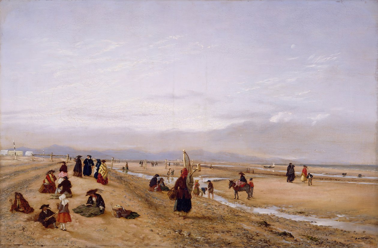 Hiekoilla Rhylissä, Pohjois-Walesissa, 1856. tekijältä Hopkins Horsley Hobday Horsley